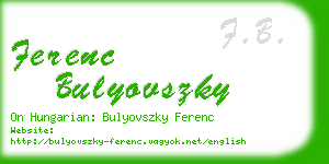 ferenc bulyovszky business card